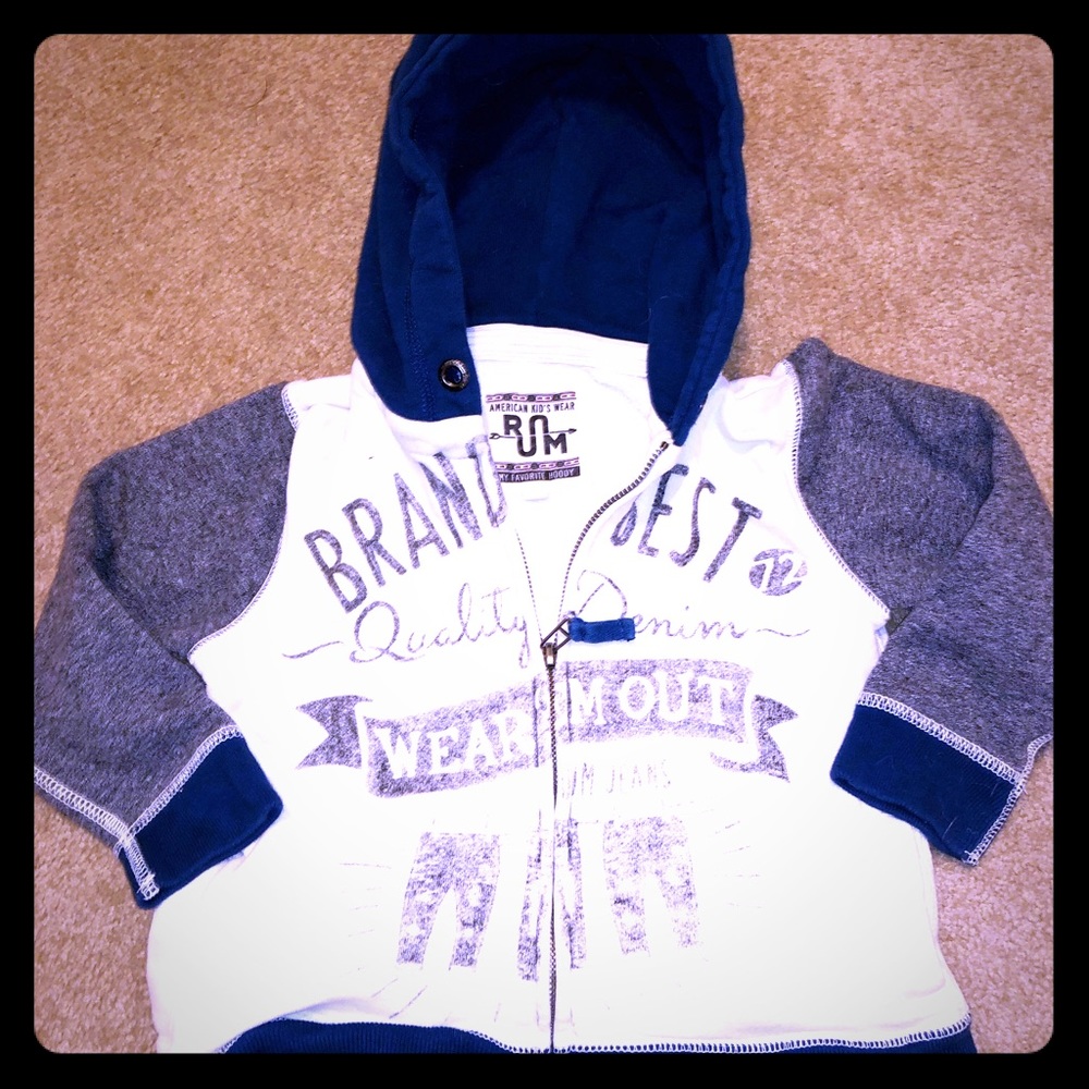 Boys RUUM zip up hooded sweatshirt